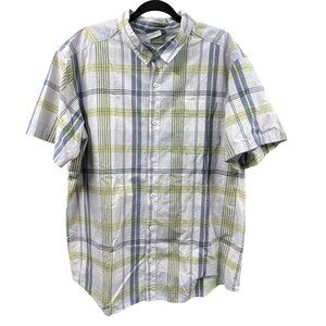 Columbia Sportswear Shirt Mens XXL Multicolor Plaid Button Down Short Sleeve VTG